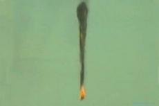 Воздушный шар загорелся в воздухе