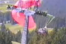 Парапланерист повис на проводах