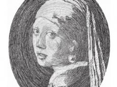 Художник нарисовал "Девушку с жемчужной сережкой" Вермеера одной линией