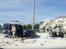 Смертельное ДТП со «взрывом» цементной смеси на КАД