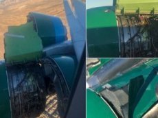 Пассажир снял на видео оставшийся без обшивки двигатель Airbus 320