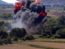 Падение британского истребителя во время авиашоу