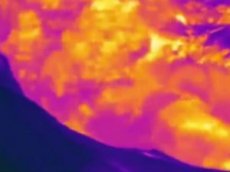 Извержение вулкана Турриальба в инфракрасном свете