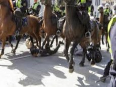 В Швеции конная полиция покалечила антифашистов