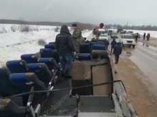 Видео с места смертельного ДТП с автобусом под Калугой