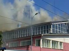 Пожар в центре Грабаря в Москве