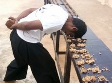 Мужчина расколол головой больше 200 орехов