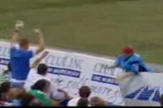 Участница спортивного телешоу пробила ограждение