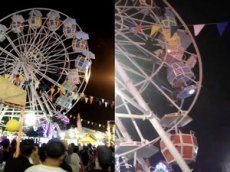 Женщина и ребенок выпали из кабины колеса обозрения в Индонезии