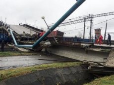 Обрушение моста над Транссибом в Приамурье