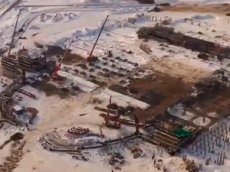 Строительство дворца в Кемерове сняли на видео с высоты