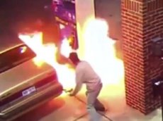 Мужчина устроил пожар на заправке, пытаясь сжечь паука