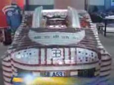 В Китае создали копию Bugatti Veyron из сигаретных пачек