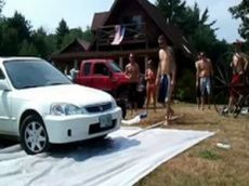 Неудавшийся прыжок через машину