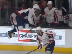 Овечкин рухнул за бортик во время матча НХЛ