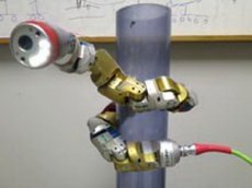 Робот-змея готовится к спуску в канализацию