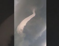 В небе над Японией появилось облако в виде змеи