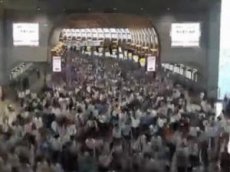 Токийское метро в час пик