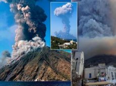 Извержение вулкана Стромболи сняли с воздуха