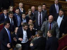 В новой Раде Украины произошла первая драка