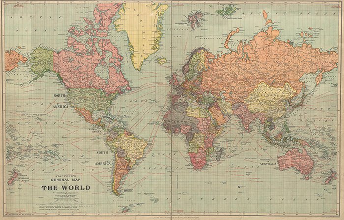 Карта мира 1922 года