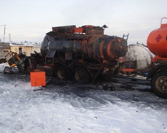 В Томской области водитель чудом выжил после взрыва бензовоза