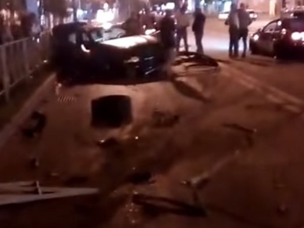Момент аварии с участием Федора Смолова попал на видео