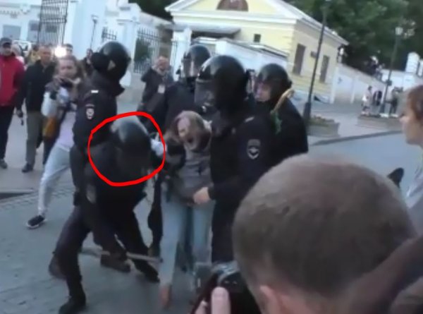 В МВД объяснили, почему полицейский на акции протеста ударил девушку в живот