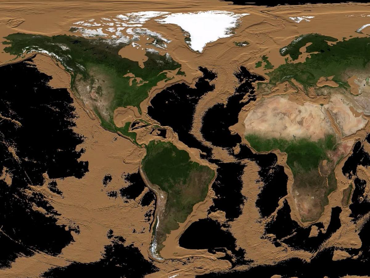 Ученый-планетолог опубликовал анимированную модель Земли, демонстрирующую плавное исчезновение всех морей и океанов планеты.