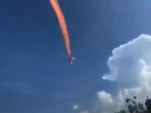 Воздушный змей поднял девочку в небо