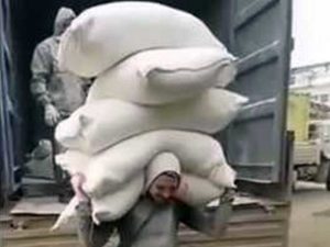 Парнишка, взваливший на плечи 250 кг муки, прославился в Сети