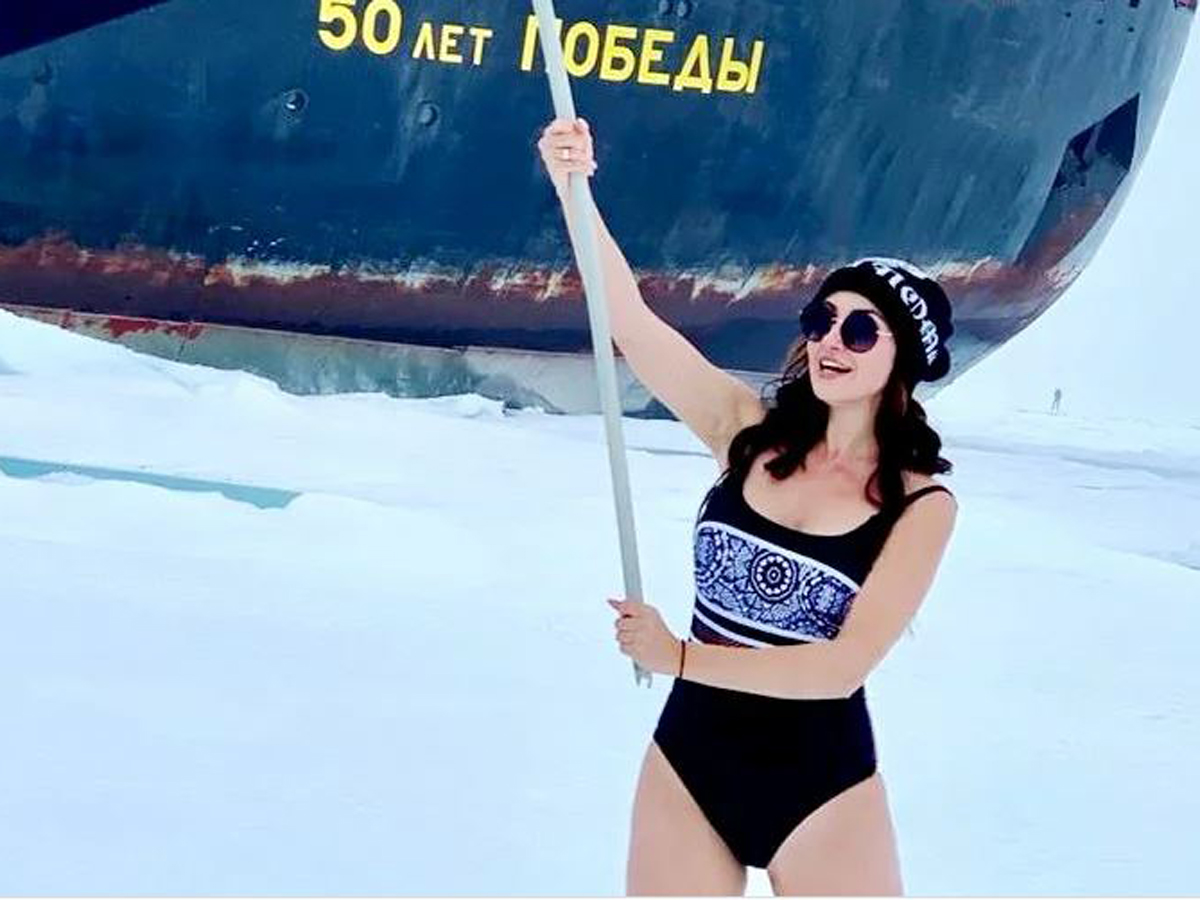 Актриса Макеева на берегу Ледовитого океана