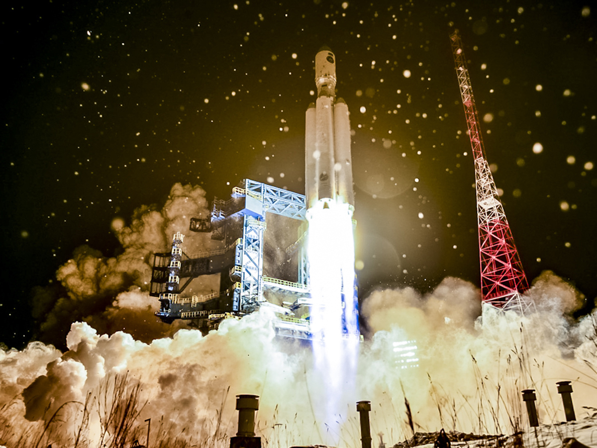 Запуск ракеты с космодрома Плесецк