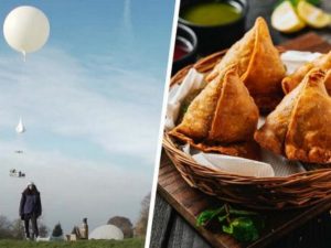 Владелец закусочной снял на видео запуск самсы в космос