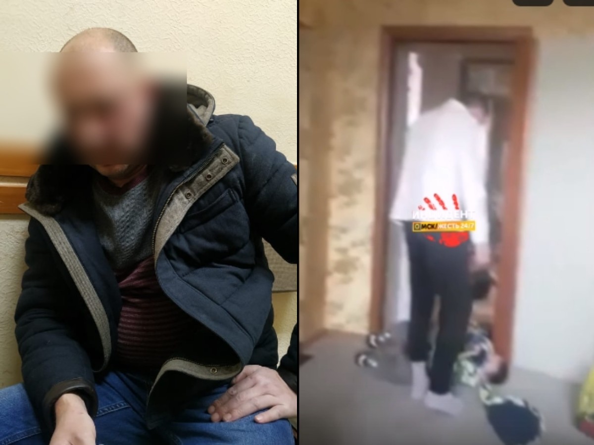 Житель Омска на видео бросал малолетних детей лицом об пол