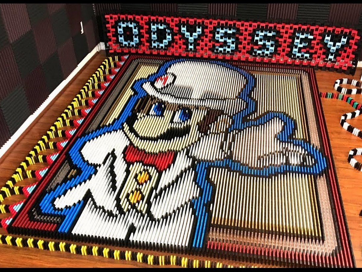 Несколько эпизодов игры «Супер Марио» сложили из костяшек домино