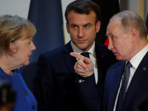Путин, Макрон и Меркель переговоры