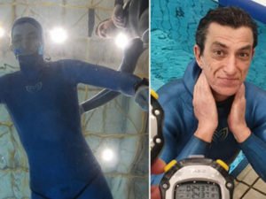 Фридайвер задержал дыхание под водой почти на 25 минут