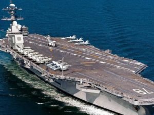 Испытания авианосца сняли на видео