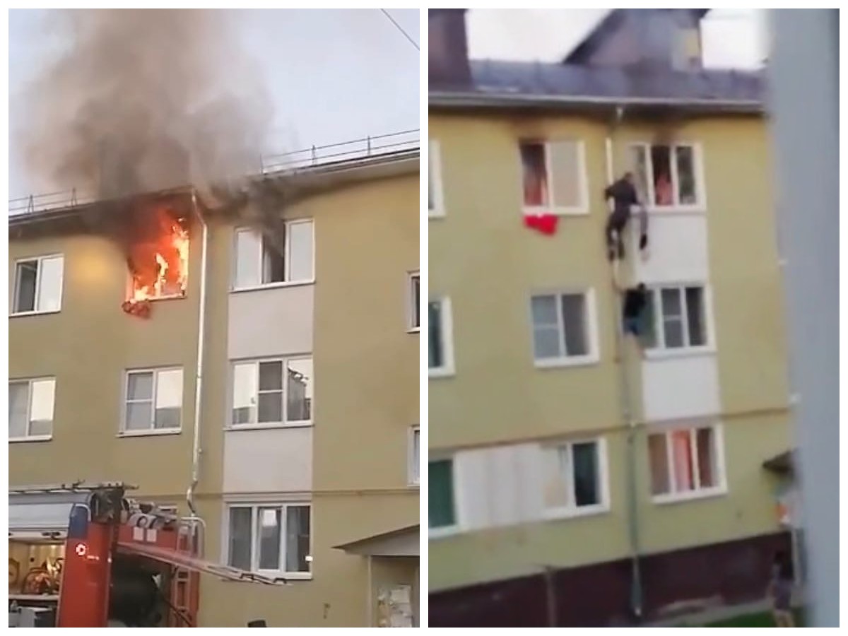 Чудесное спасение детей из горящей квартиры в Костроме попало на видео