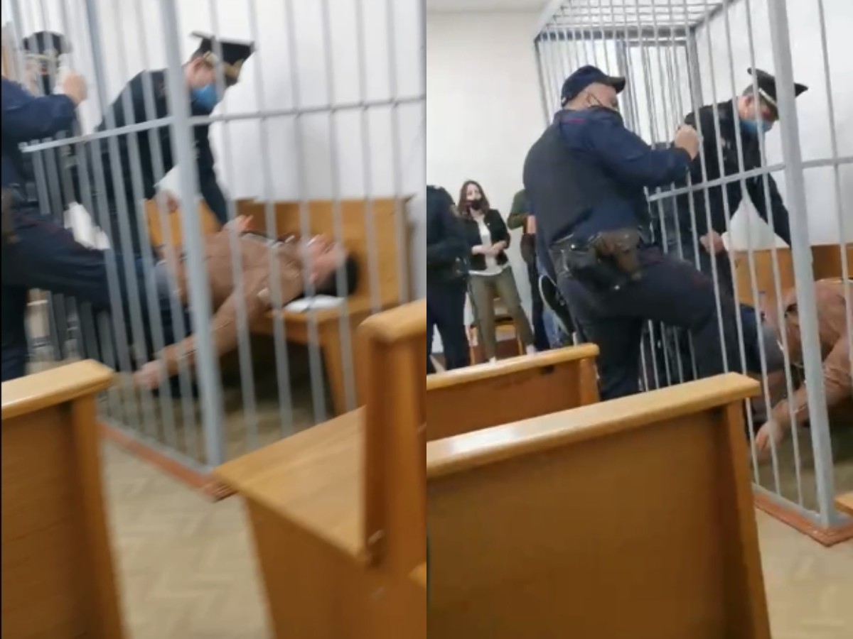 Белорусский оппозиционер на суде воткнул себе ручку в горло