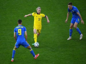 На матче Украина-Швеция у фаната с триколором отобрали флаг