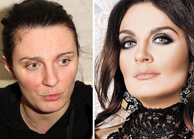 Звезды с макияжем и без