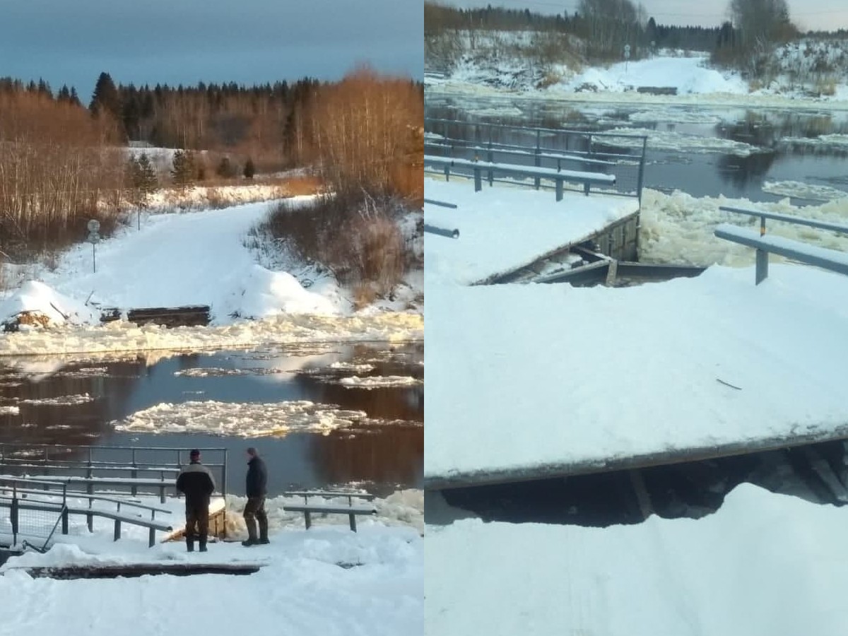Под Архангельском разрушился новый мост за 20 млн рублей