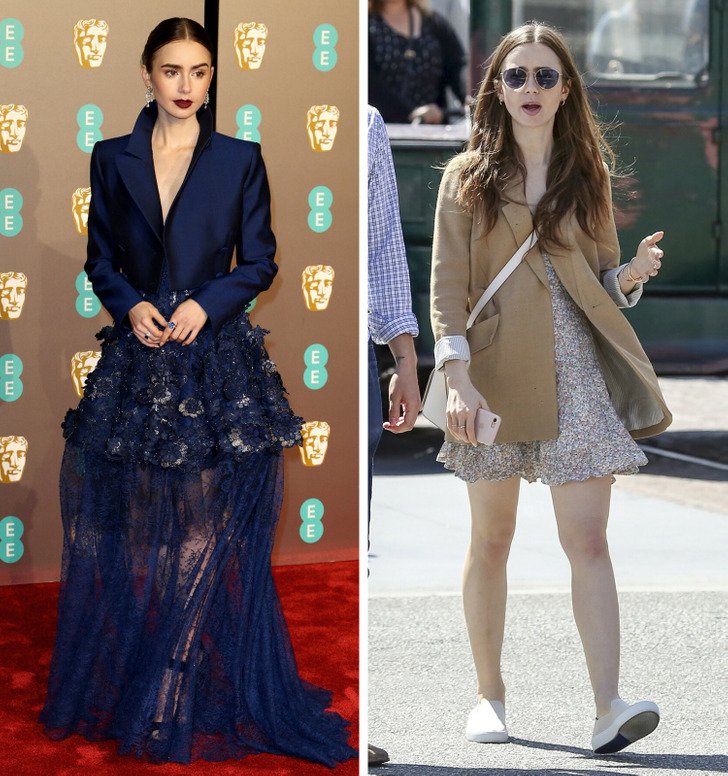 Звезды на красной ковровой дорожке и в обычной жизни