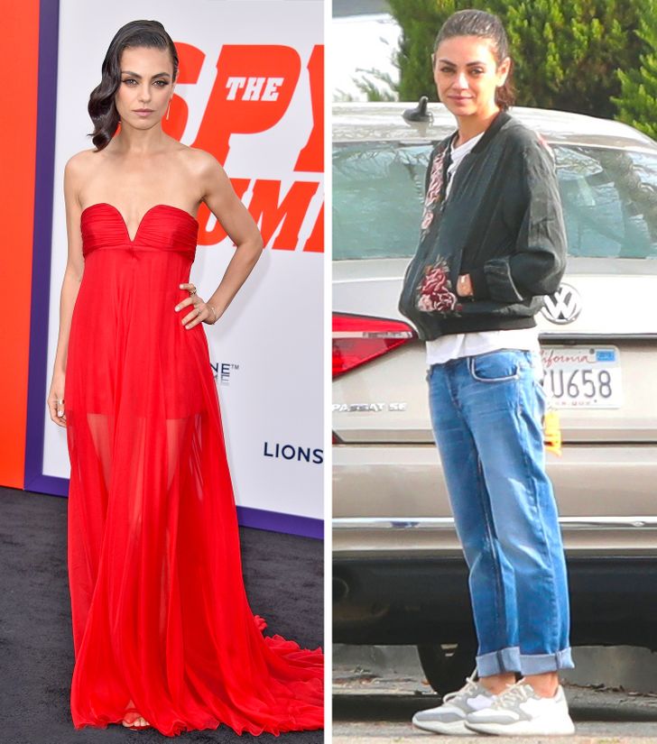 Звезды на красной ковровой дорожке и в обычной жизни