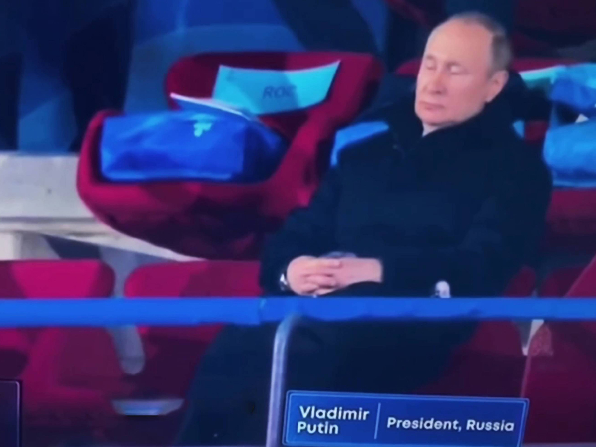 Путин спит на Олимпиаде