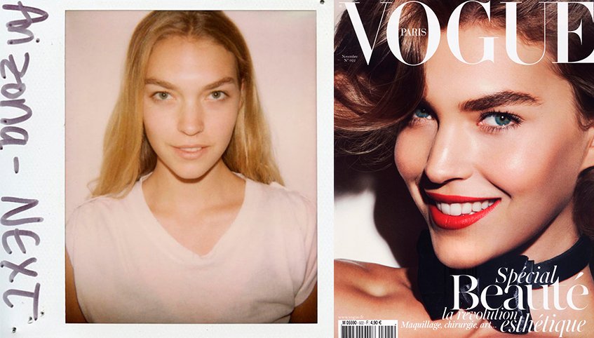 Первые фото топ-моделей на полароид в самом начале их карьеры