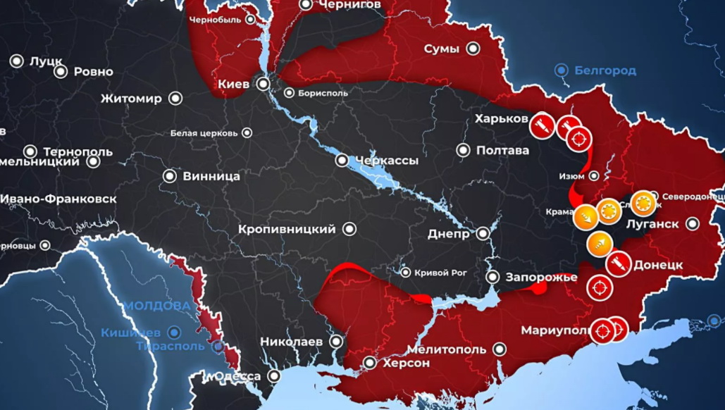 Карта боевых действий на Украине 31 марта