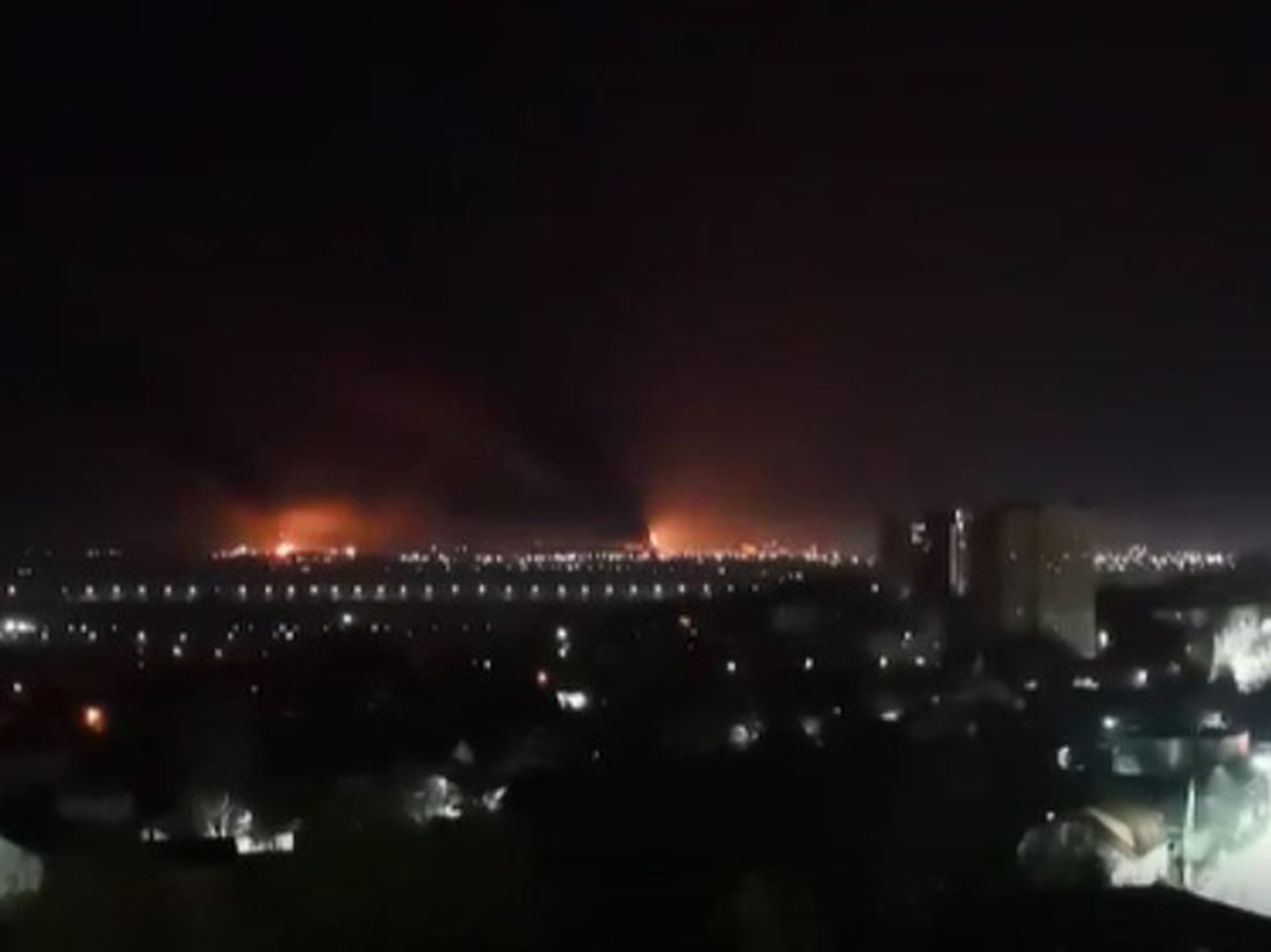 Пожар на нефтебазе Брянск